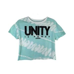 Justice Girl’s Boxy Cropped Tie-Dye Ringer Tee